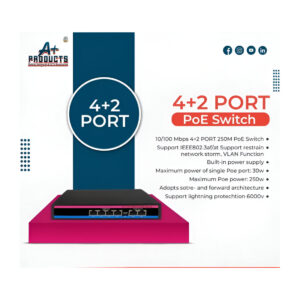 A+Products Poe Switch 4 Port (4 FE + 2 FE Port)