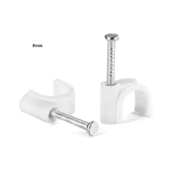 Cable Clips 8mm 100 Pcs With Metal Nails