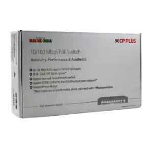 CP-Plus Poe Switch 8 Port (8 FE + 2 GE Port)